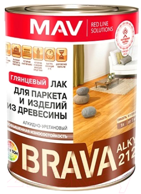 Лак MAV Brava Alkyd 2122 (1л, бесцветный глянцевый)