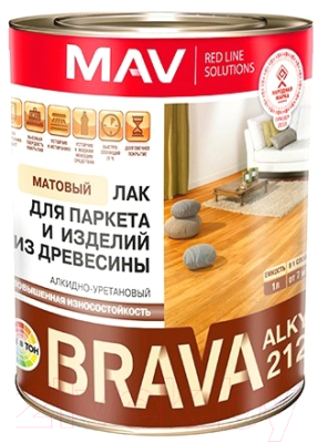 Лак MAV Brava Alkyd 2122 (1л, бесцветный матовый)