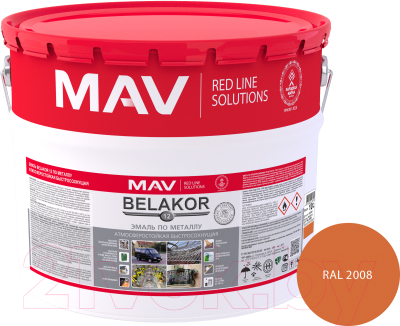 Эмаль MAV Belakor-12 Ral 2008 (10кг, оранжевый)