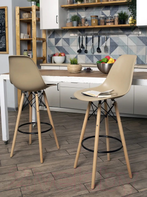 Стул барный Stool Group Eames / 8056H (бежево-серый)