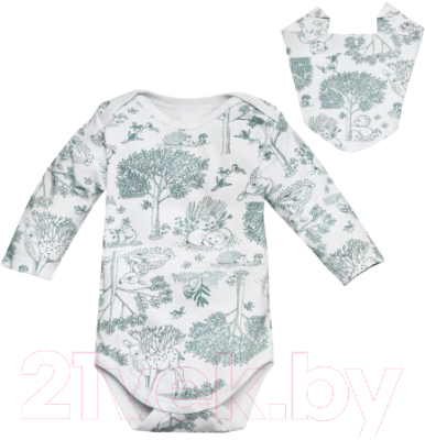 Комплект одежды для малышей Amarobaby Soft Hugs Лесная сказка / AMARO-ODSH201-LS-80 (зеленый, р. 80)
