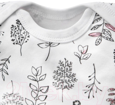 Комплект одежды для малышей Amarobaby Soft Hugs Растения / AMARO-ODSH201-Ra-80 (белый, р. 80)