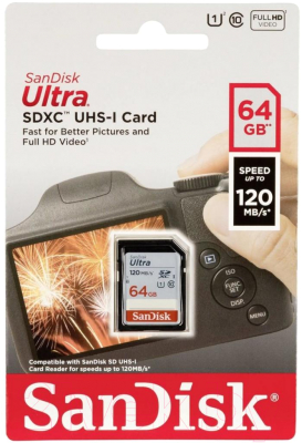 Карта памяти SanDisk Ultra 64GB (SDSDUN4-064G-GN6IN)