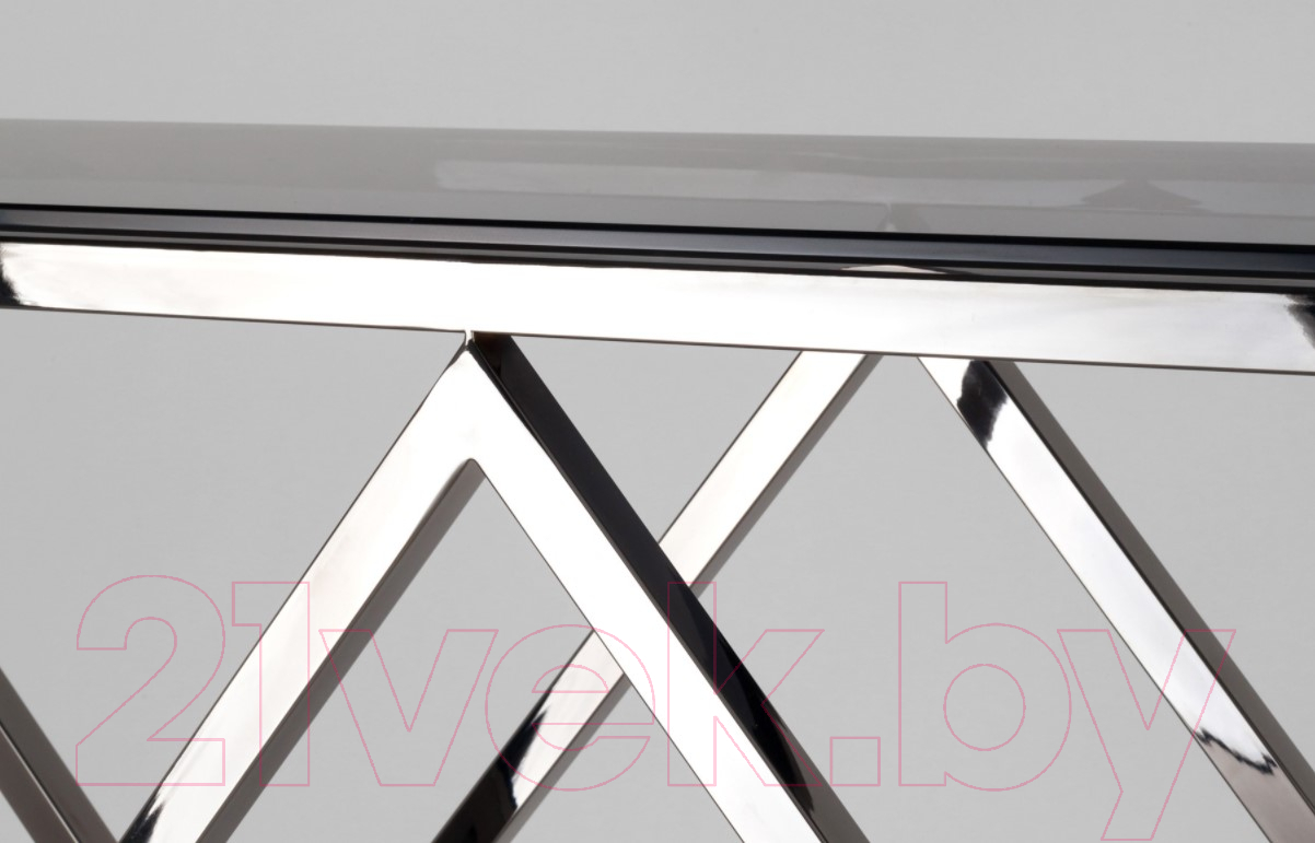 Консольный столик Stool Group Инсигния 115x30 / ECST-026-BG-SK (стекло Smoke/сталь темный хром) — фото 5