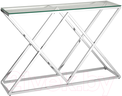Консольный столик Stool Group Инсигния 120x40 / ECST-026 (прозрачное стекло/сталь серебристый)
