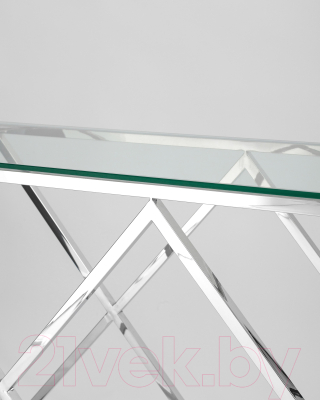Консольный столик Stool Group Инсигния 120x40 / ECST-026 (прозрачное стекло/сталь серебристый)