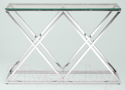 Консольный столик Stool Group Инсигния 115x30 / ECST-026 (прозрачное стекло/сталь серебристый)
