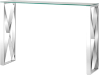 Консольный столик Stool Group Кросс 115x30 / ECST-008 (стекло/сталь/серебристый) - 