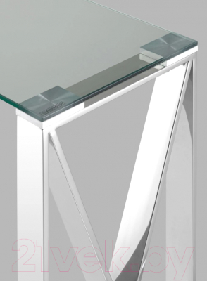 Консольный столик Stool Group Кросс 115x30 / ECST-008 (стекло/сталь/серебристый)