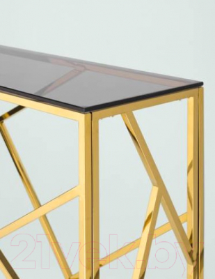 Консольный столик Stool Group Арт Деко 115x30 / ECST-015-TG-SK (стекло Smoke/сталь золото)