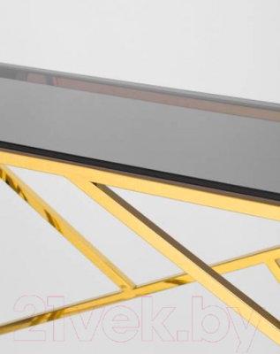 Консольный столик Stool Group Арт Деко 115x30 / ECST-015-TG-SK (стекло Smoke/сталь золото)