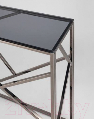 Консольный столик Stool Group Арт Деко 115x30 / ECST-015-BG-SK (стекло Smoke/сталь темный хром)