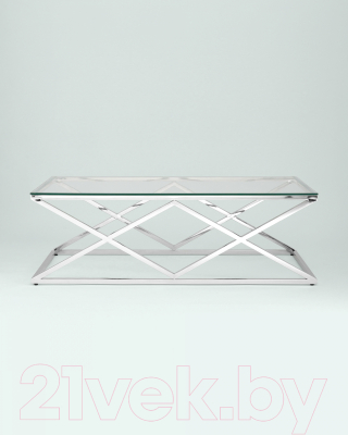 Журнальный столик Stool Group Инсигния 120x60 / ECT-026 (прозрачное стекло/сталь серебристый)