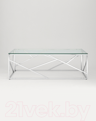 Журнальный столик Stool Group Арт Деко 120x60 / ECT-015 (прозрачное стекло/сталь серебристый)