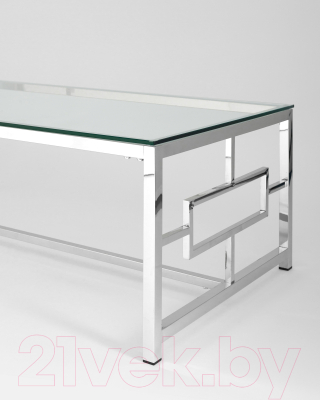 Журнальный столик Stool Group Бруклин 120x60 / ECT-013 (прозрачное стекло/сталь серебристый)