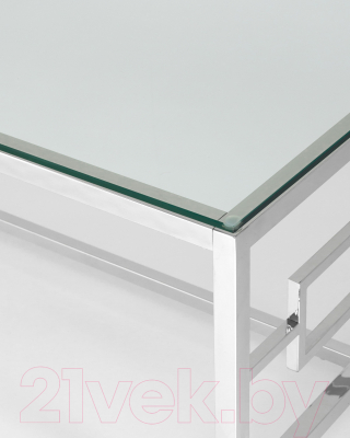 Журнальный столик Stool Group Бруклин 120x60 / ECT-013 (прозрачное стекло/сталь серебристый)