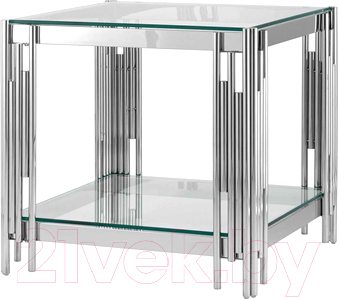 Журнальный столик Stool Group Гэтсби 55x55 / EET-027 (прозрачное стекло/сталь серебристый)
