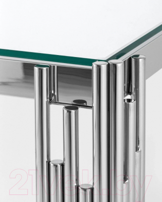 Журнальный столик Stool Group Гэтсби 55x55 / EET-027 (прозрачное стекло/сталь серебристый)