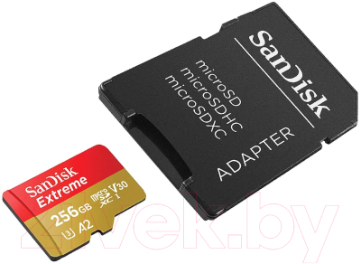 Карта памяти SanDisk Extreme Plus MicroSDXC 256GB + адаптер (SDSQXBZ-256G-GN6MA)