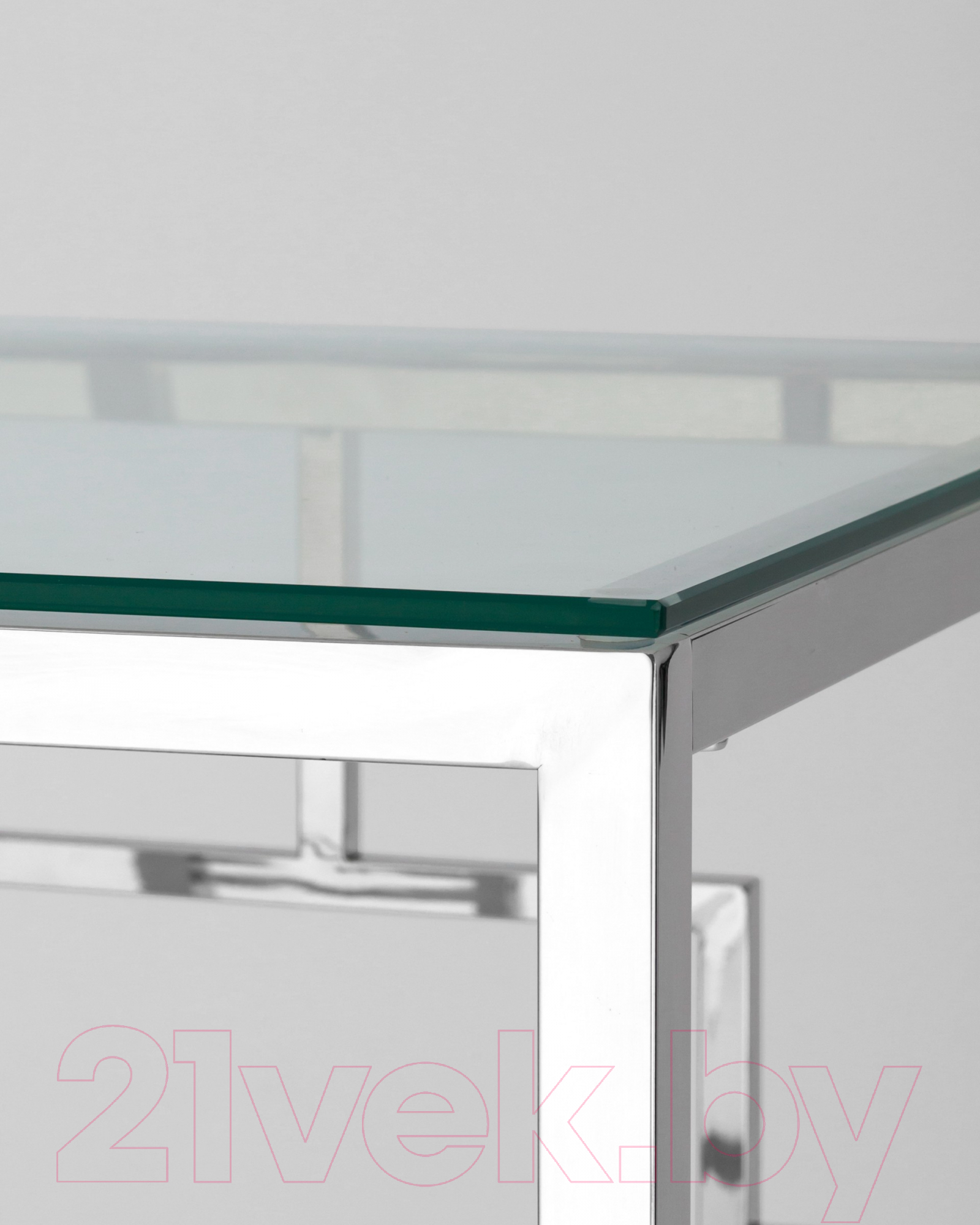 Журнальный столик Stool Group Бруклин 55x55 / EET-013 (прозрачное стекло/сталь серебристый) — фото 3