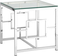 Журнальный столик Stool Group Бруклин 55x55 / EET-013 (прозрачное стекло/сталь серебристый) - 