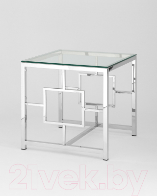 Журнальный столик Stool Group Бруклин 55x55 / EET-013 (прозрачное стекло/сталь серебристый)