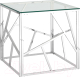 Журнальный столик Stool Group Арт Деко 55x55 / EET-015 (прозрачное стекло/сталь серебристый) - 