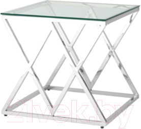 Журнальный столик Stool Group Инсигния 55x55 / EET-026 (прозрачное стекло/сталь серебристый)