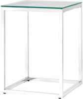 Журнальный столик Stool Group Таун 40x40 / EET-022 (прозрачное стекло/сталь серебристый) - 