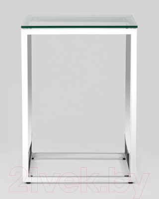 Журнальный столик Stool Group Таун 40x40 / EET-022 (прозрачное стекло/сталь серебристый)