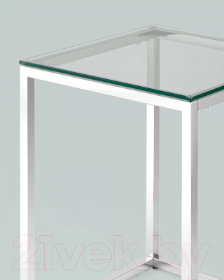Журнальный столик Stool Group Таун 40x40 / EET-022 (прозрачное стекло/сталь серебристый)
