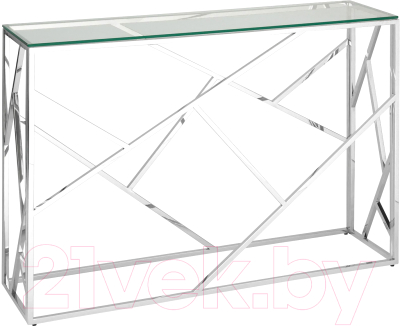Консольный столик Stool Group Арт Деко 120x40 (прозрачное стекло/сталь серебристый)