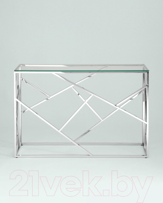Консольный столик Stool Group Арт Деко 120x40 (прозрачное стекло/сталь серебристый)