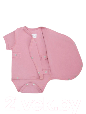 Боди для малышей Amarobaby Nature Кимоно Зефир / AB-OD21-NZ1/06-80 (розовый, р. 80)