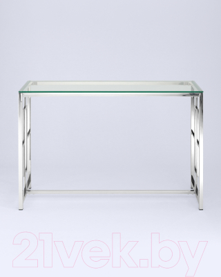Консольный столик Stool Group Бруклин 120x40 / ECST-013 (прозрачное стекло/сталь серебристый)
