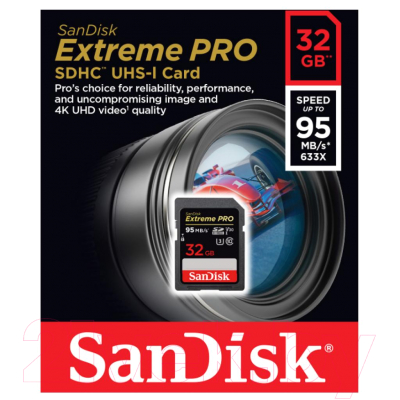 Карта памяти SanDisk Extreme Pro SDHC 32GB (SDSDXXG-032G-GN4IN)