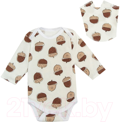 

Комплект одежды для новорожденных Amarobaby, Soft Hugs Желуди с косынкой