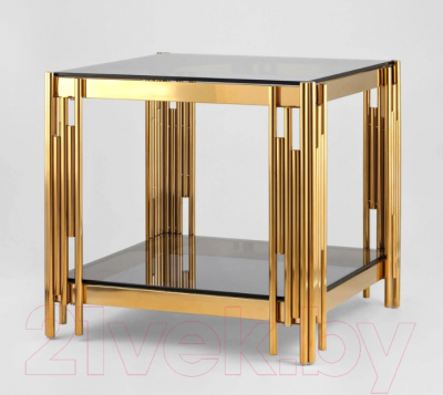 Журнальный столик Stool Group Гэтсби 55x55 / EET-027-TG-1 (стекло Smoke/сталь золото)