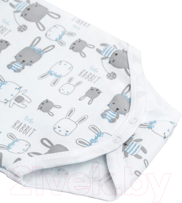 Комплект одежды для малышей Amarobaby Soft Hugs Зайчики / AВ-OD20-SHZ201/00-74 (белый, р. 74)