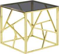 Журнальный столик Stool Group Арт Деко 55x55 / EET-015-TG-SK (стекло Smoke/сталь золото) - 