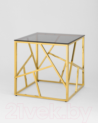 Журнальный столик Stool Group Арт Деко 55x55 / EET-015-TG-SK (стекло Smoke/сталь золото)