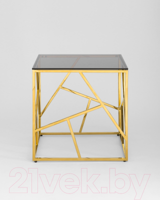 Журнальный столик Stool Group Арт Деко 55x55 / EET-015-TG-SK (стекло Smoke/сталь золото)