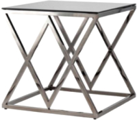 Журнальный столик Stool Group Инсигния 55x55 / EET-026-BG-SK (стекло Smoke/сталь темный хром) -