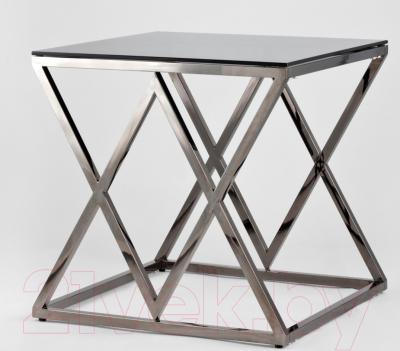 Изображение товара Журнальный столик Stool Group Инсигния 55x55 / EET-026-BG-SK (стекло Smoke/сталь темный хром)