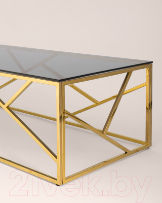 Журнальный столик Stool Group Арт Деко 120x60 / ECT-015-TG-SK (стекло Smoke/сталь золото)