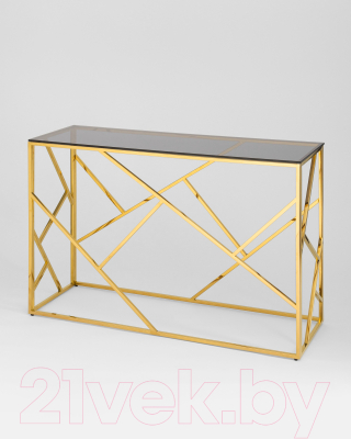 Консольный столик Stool Group Арт Деко 120x40 / ECST-015-TG-SK (стекло Smoke/сталь золото)
