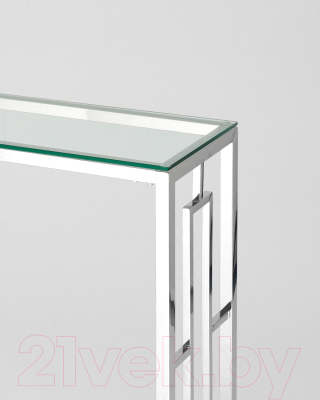 Консольный столик Stool Group Бруклин 115x30 / ECST-013 (прозрачное стекло/сталь серебристый)
