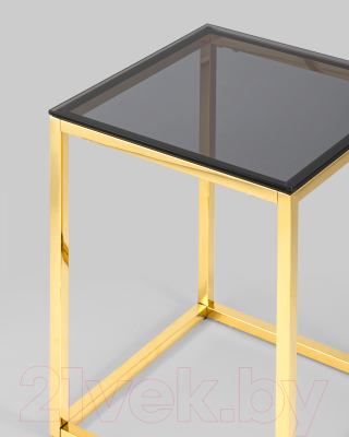 Журнальный столик Stool Group Таун 40x40 / EET-022-TG-SK (стекло Smoke/сталь золото)