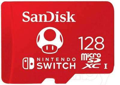 

Карта памяти SanDisk, Nintendo Cobranded MicroSDXC SQXAO 128GB (SDSQXAO-128G-GNCZN)