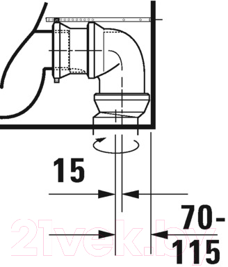 Унитаз напольный Duravit D-Neo 2002090000